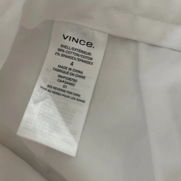 Vince Women's White Flat Front Dress Shorts - Picture 8 of 8